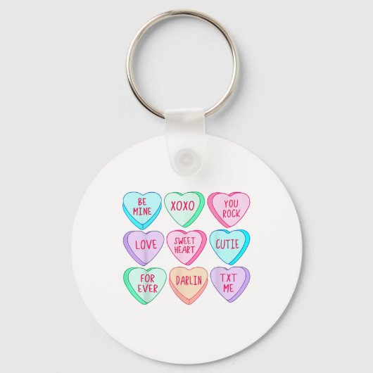 Porte-clés Candy Coeurs sucrés Aimer Valentines de jour Chemi (Recto)