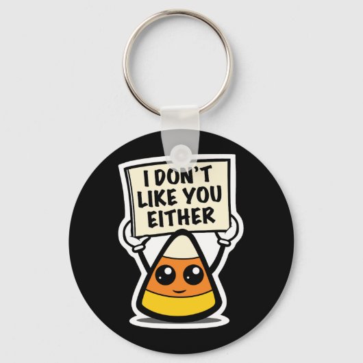 Porte-clés Candy Corn "Je ne t'aime pas non plus" (Recto)