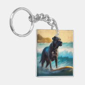 Porte-clés Cane Corso Beach Surf Peinture (Devant gauche)