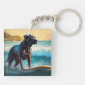 Porte-clés Cane Corso Beach Surf Peinture (Dos)