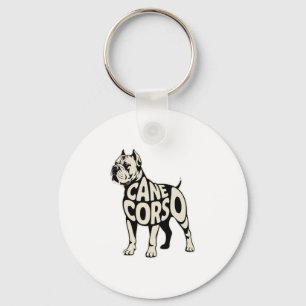 Porte-clés Cane Corso Chien Téméraire Typographie Art