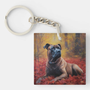 Porte-clés Cane Corso en automne Feuilles automne Inspire