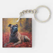 Porte-clés Cane Corso en automne Feuilles automne Inspire (Dos)