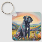 Porte-clés Cane Corso Nom personnalisé Rainbow Dog Memorial (Recto)