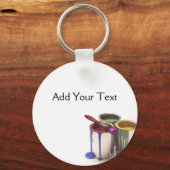 Porte-clés Canettes à peinture rouge vert jaune (Recto)