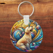 Porte-clés Canine enchantée sur des persiennes en céramique c (Recto)