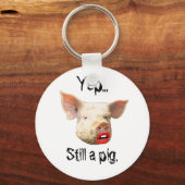 Porte-clés Canne à lèvres sur un porc (Recto)