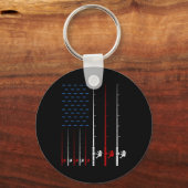 Porte-clés Canne à pêche Drapeau Américain (Recto)