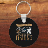 Porte-clés Canne à pêche drôle de poisson - Pêcheur (Recto)