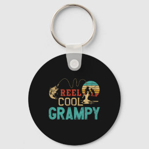 Porte-clés Canne à pêche drôle vintage Super Papi Cadeau pour