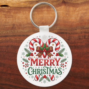 Porte-clés Canne de bonbon Joyeux Noël 