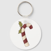 Porte-clés Canne de Noël au houx (Recto)