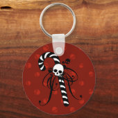 Porte-clés Canne de Noël Crâne (Recto)