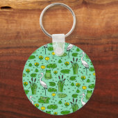 Porte-clés Cannes, hérons, lis : essaim vintage. (Verso)