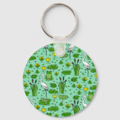 Porte-clés Cannes, hérons, lis : essaim vintage. (Verso)