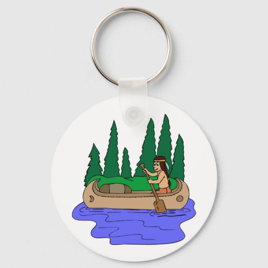 Porte-clés Canoë indien à pédales (Recto)