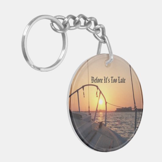 Porte-clés Canot à voile Sunset double côté (Devant gauche)