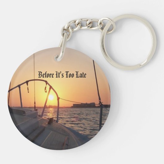 Porte-clés Canot à voile Sunset double côté (Dos)