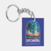 Porte-clés Cape Canaveral Florida Illustration Art de Voyage (Devant gauche)