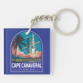 Porte-clés Cape Canaveral Florida Illustration Art de Voyage (Dos)