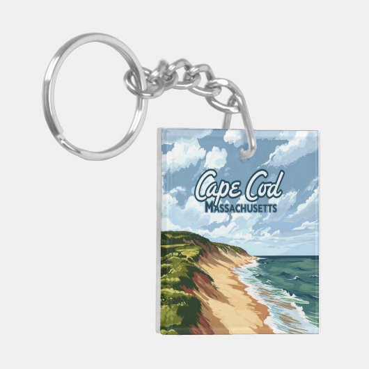 Porte-clés Cape Cod Beach Mer Massachusetts Bleu (Devant gauche)