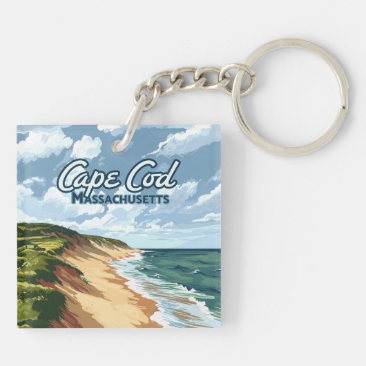 Porte-clés Cape Cod Beach Mer Massachusetts Bleu (Dos)
