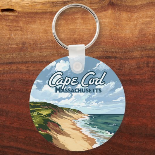 Porte-clés Cape Cod Beach Mer Massachusetts Bleu (Verso)