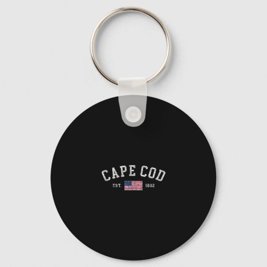 Porte-clés Cape Cod Machusetts Drapeau américain Us Est 1602 (Recto)