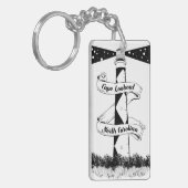 Porte-clés Cape Lookout Lighthouse noir et blanc (Devant gauche)