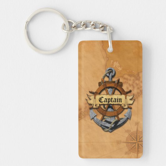 Porte-clés Capitaine Anchor et roue (Devant)