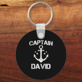 Porte-clés Capitaine david nom drôle d'anniversaire cadeau ba (Recto)