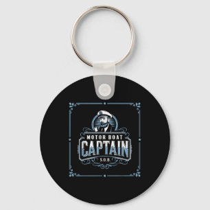Porte-clés Capitaine de bateau à moteur drôle lac de plaisanc