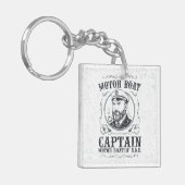 Porte-clés Capitaine de bateau à moteur drôle Pontoon bateau (Devant gauche)