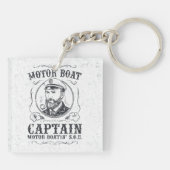 Porte-clés Capitaine de bateau à moteur drôle Pontoon bateau (Dos)