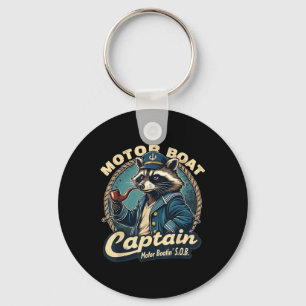 Porte-clés Capitaine de bateau à moteur drôle Raton laveur na