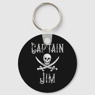 Porte-clés Capitaine Jim Vintage Pirate Personnalisé Skull Bo