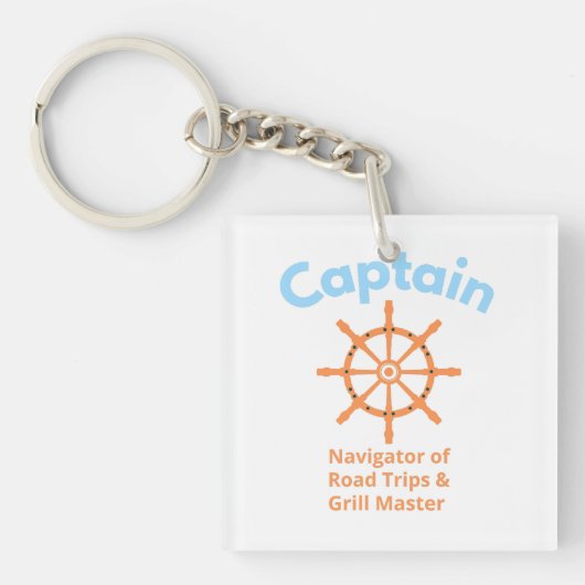 Porte-clés Capitaine – Navigateur des voyages sur route (Devant)