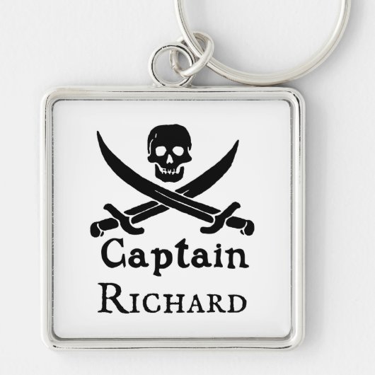 Porte-clés Capitaine pirate personnalisée (Devant)