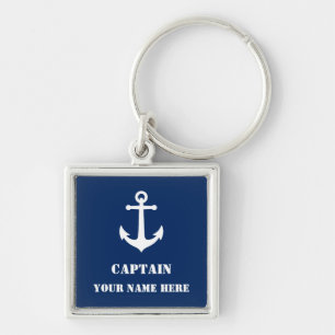 Porte-clés Capitaine Votre nom ou nom de bateau Ancre Vintage