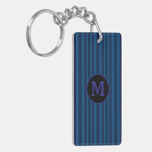 Porte-clés Capital Initial Navy Blue Stripes Keychain (Devant gauche)