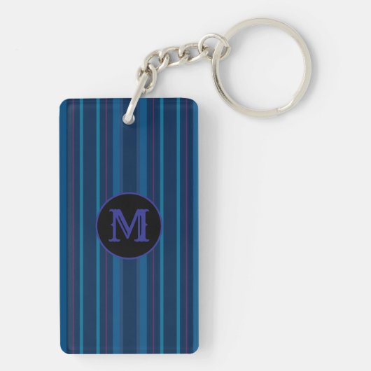 Porte-clés Capital Initial Navy Blue Stripes Keychain (Dos)