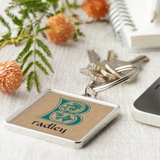 Porte-clés Capitale décorative botanique médiévale B (Côté)