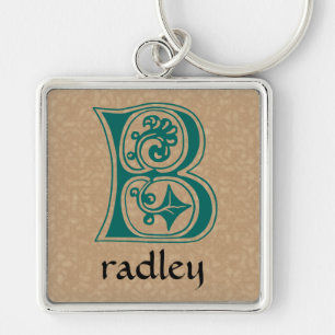 Porte-clés Capitale décorative botanique médiévale B