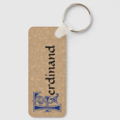 Porte-clés Capitale décorative botanique rectangulaire F (Verso)