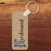 Porte-clés Capitale décorative botanique rectangulaire F (Verso)