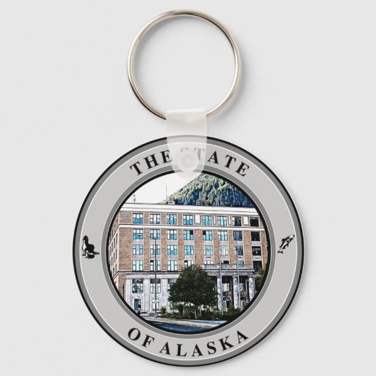 Porte-clés Capitole de l'État de l'Alaska (Recto)
