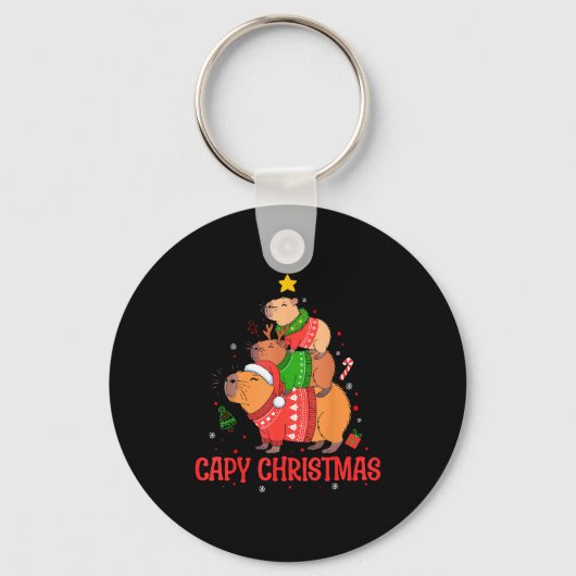 Porte-clés Cappy Holidays Capybara Christmas Cute Capy Xmas T (Recto)