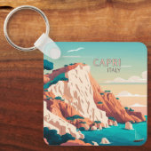 Porte-clés Capri Italie Citrons Méditerranée Île Retro Keyc (Recto)