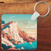 Porte-clés Capri Italie Citrons Méditerranée Île Retro Keyc (Verso)
