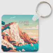 Porte-clés Capri Italie Citrons Méditerranée Île Retro Keyc (Dos)